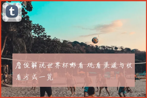 詹俊解说世界杯哪看 观看渠道与收看方式一览